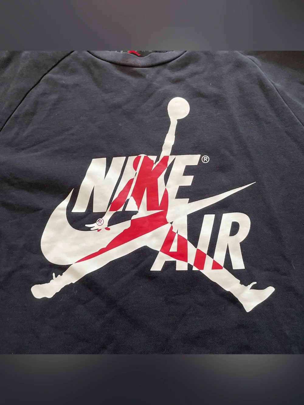 Nike Air Jordan Sweatshirt Mens M Black Crewneck Fleece Jumpman Logo Pullover
